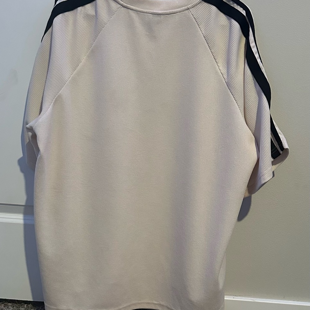Beige and Black Short Sleeve Top